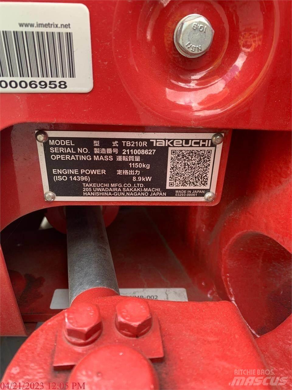 Takeuchi TB210R 소형 굴삭기 7톤 미만