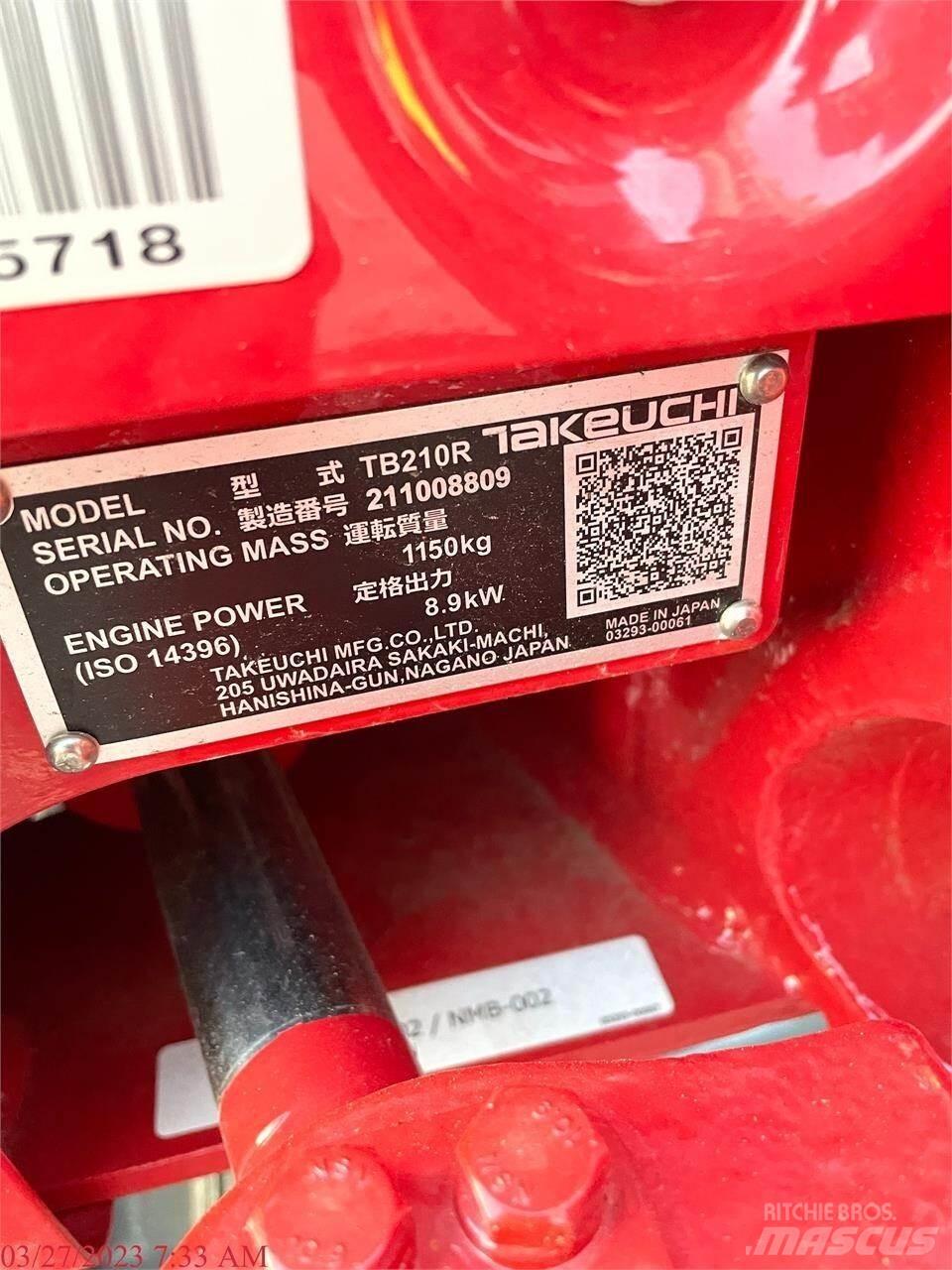 Takeuchi TB210R 소형 굴삭기 7톤 미만