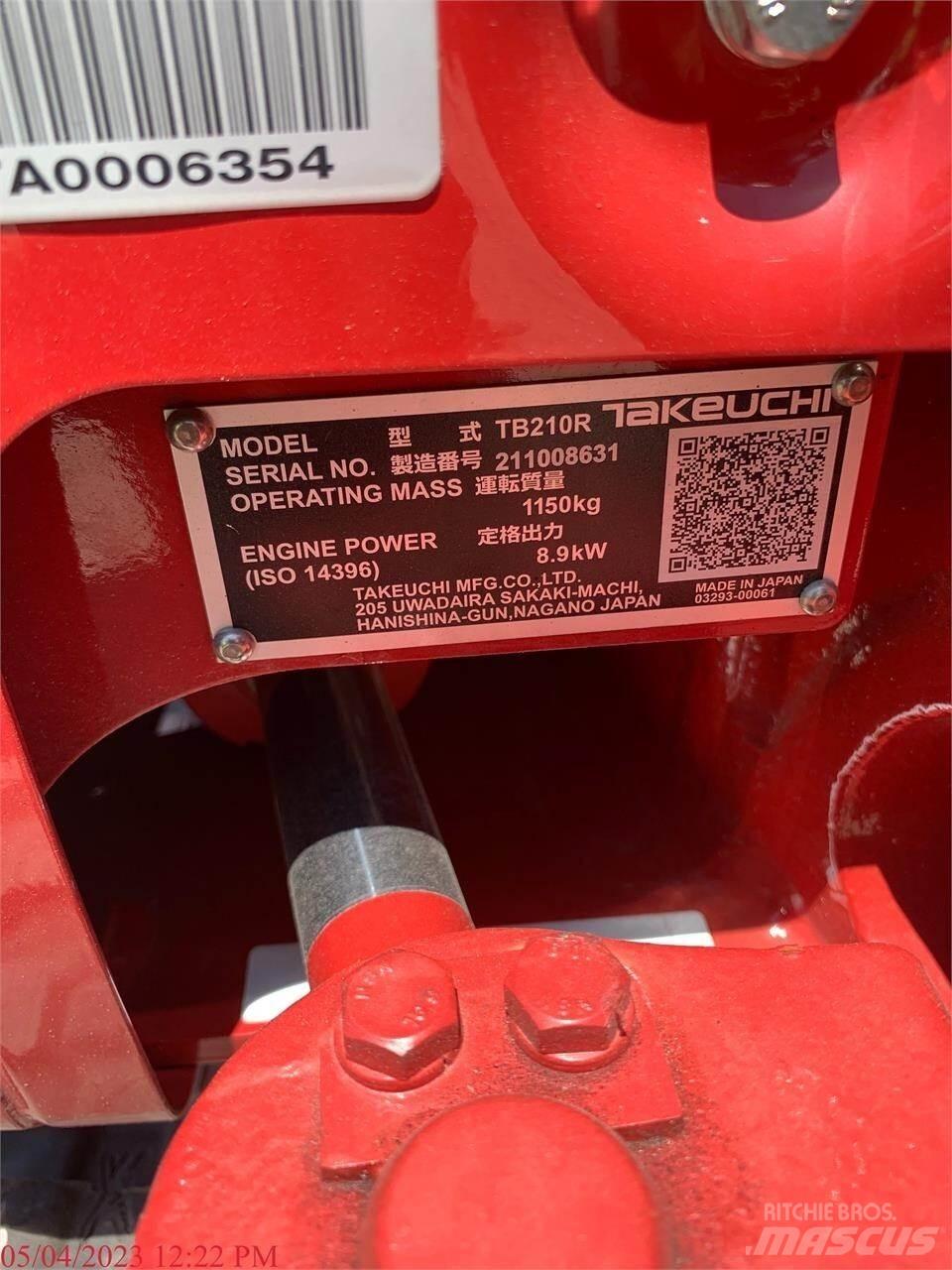 Takeuchi TB210R 소형 굴삭기 7톤 미만