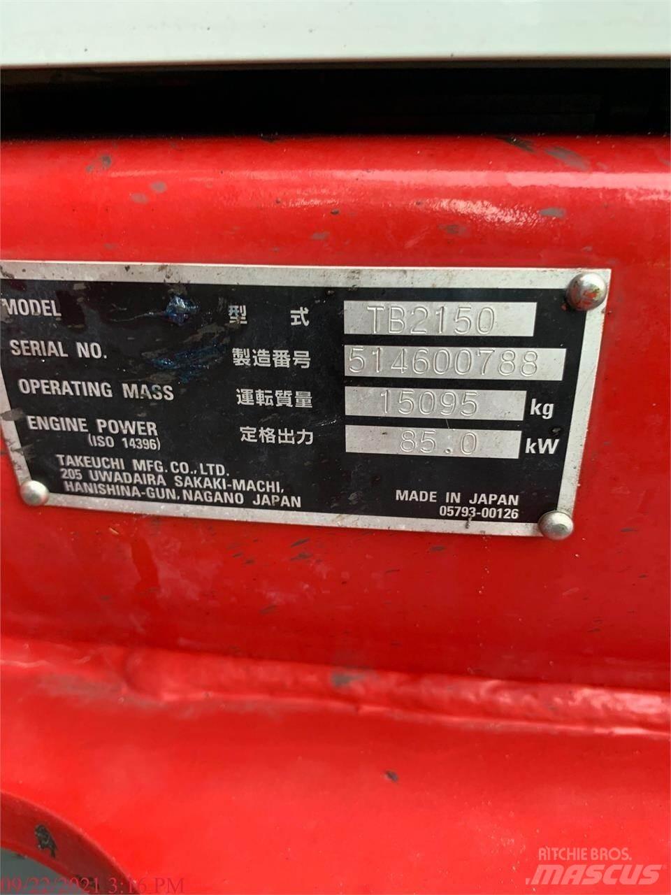 Takeuchi TB2150 대형 굴삭기 29톤 이상