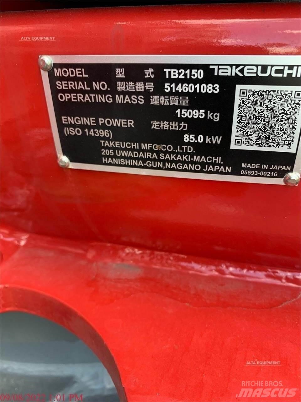 Takeuchi TB2150 대형 굴삭기 29톤 이상