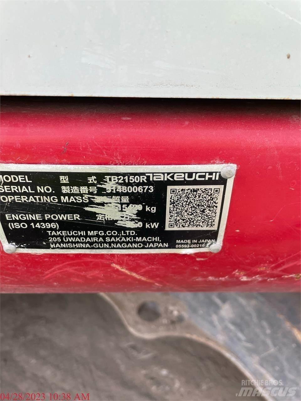 Takeuchi TB2150R 대형 굴삭기 29톤 이상