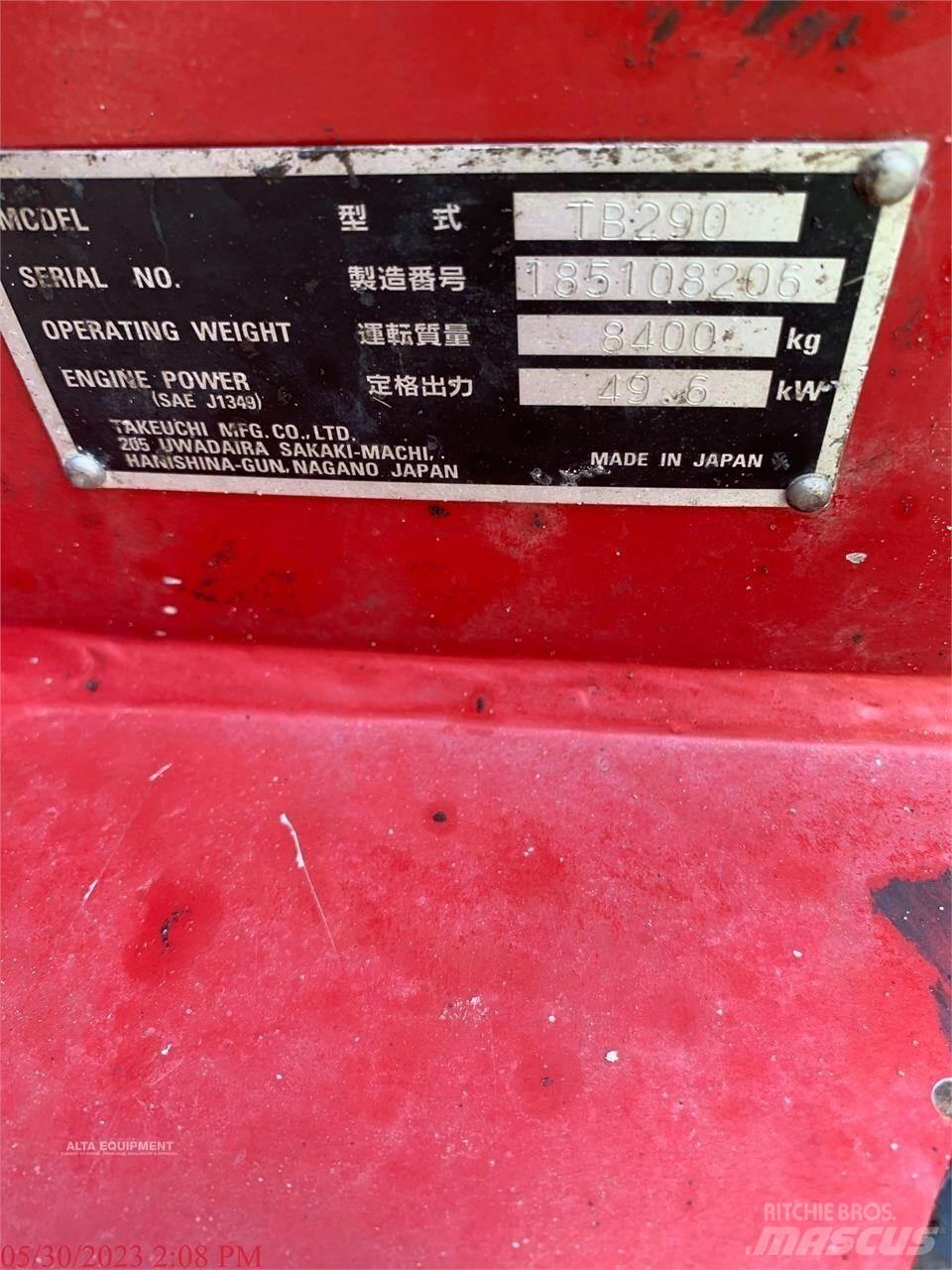 Takeuchi TB290 대형 굴삭기 29톤 이상