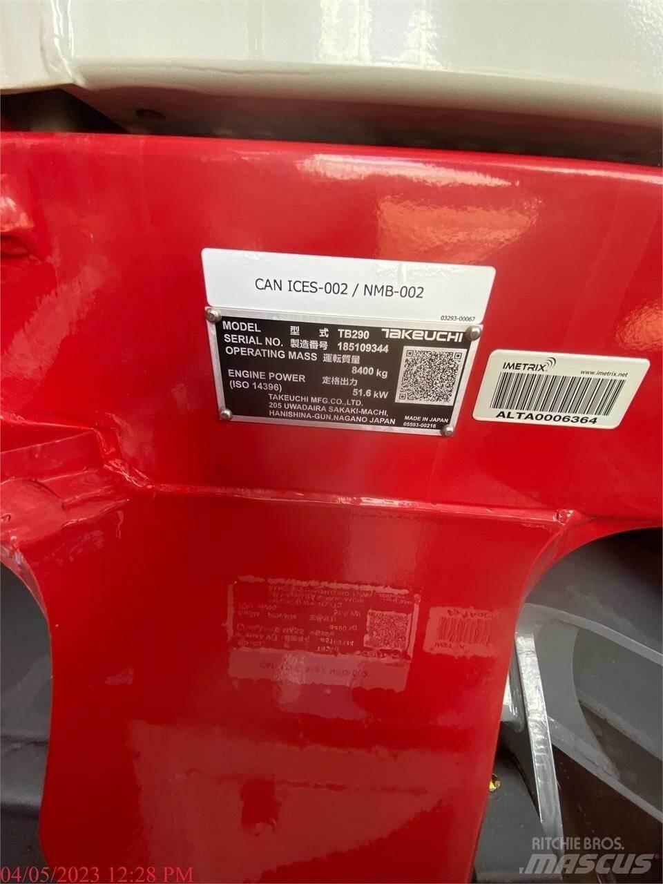 Takeuchi TB290 대형 굴삭기 29톤 이상