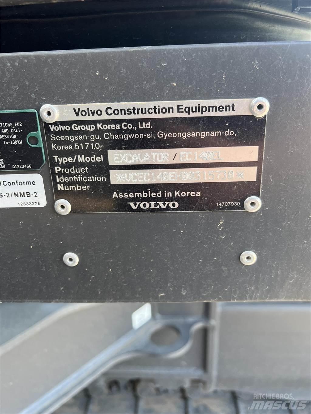Volvo EC140EL 대형 굴삭기 29톤 이상