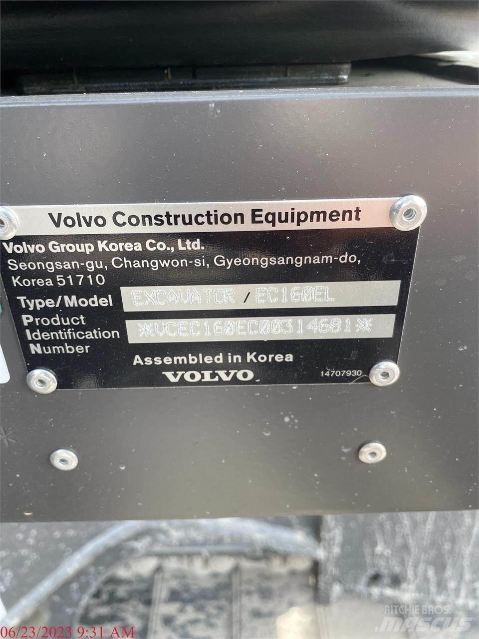 Volvo EC160EL 대형 굴삭기 29톤 이상