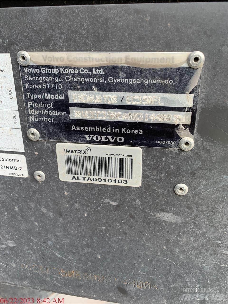 Volvo EC350EL 대형 굴삭기 29톤 이상