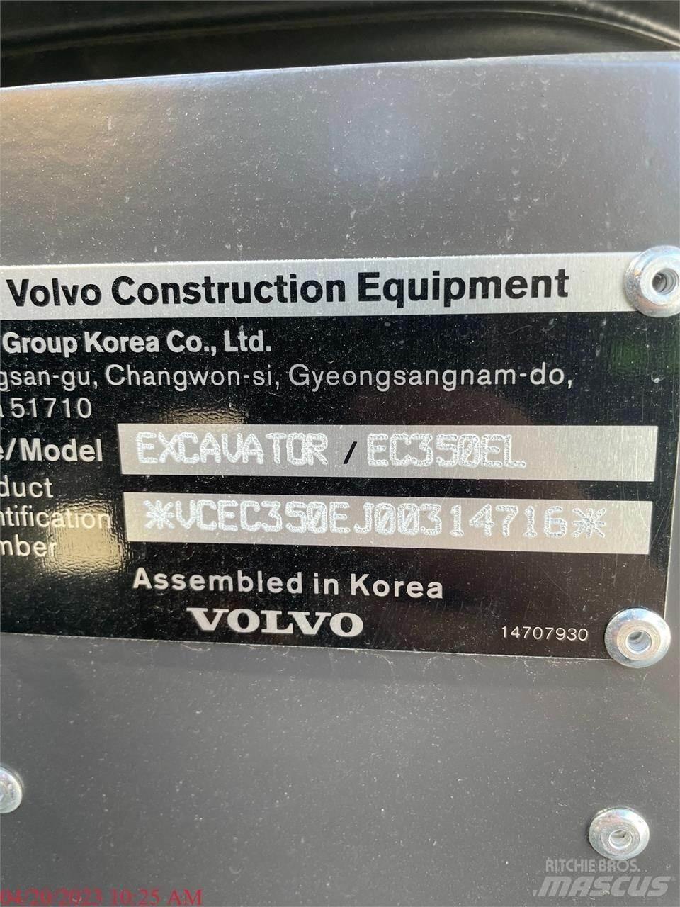 Volvo EC350EL 대형 굴삭기 29톤 이상