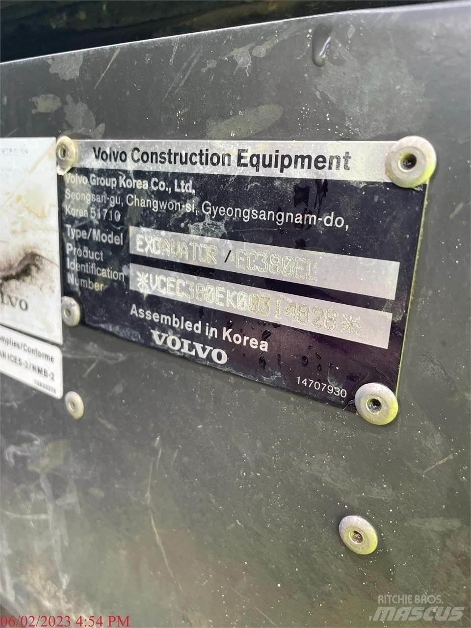 Volvo EC380EL 대형 굴삭기 29톤 이상
