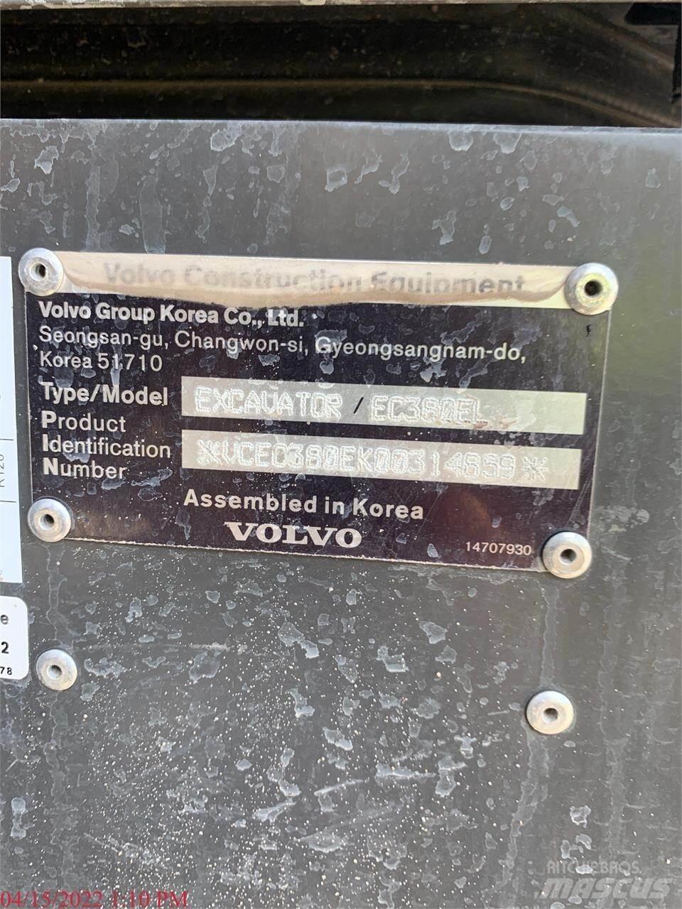 Volvo EC380EL 대형 굴삭기 29톤 이상