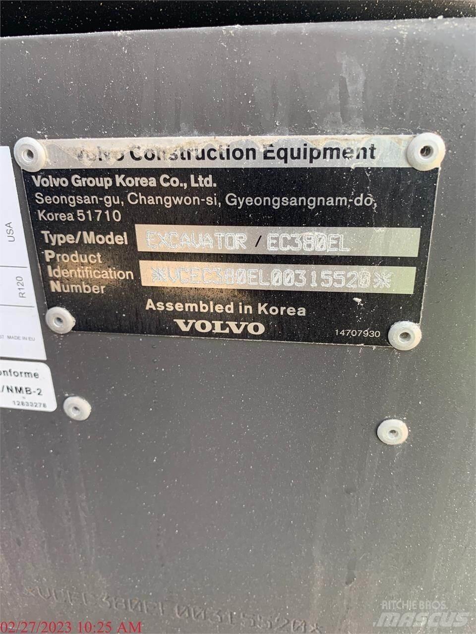 Volvo EC380EL 대형 굴삭기 29톤 이상