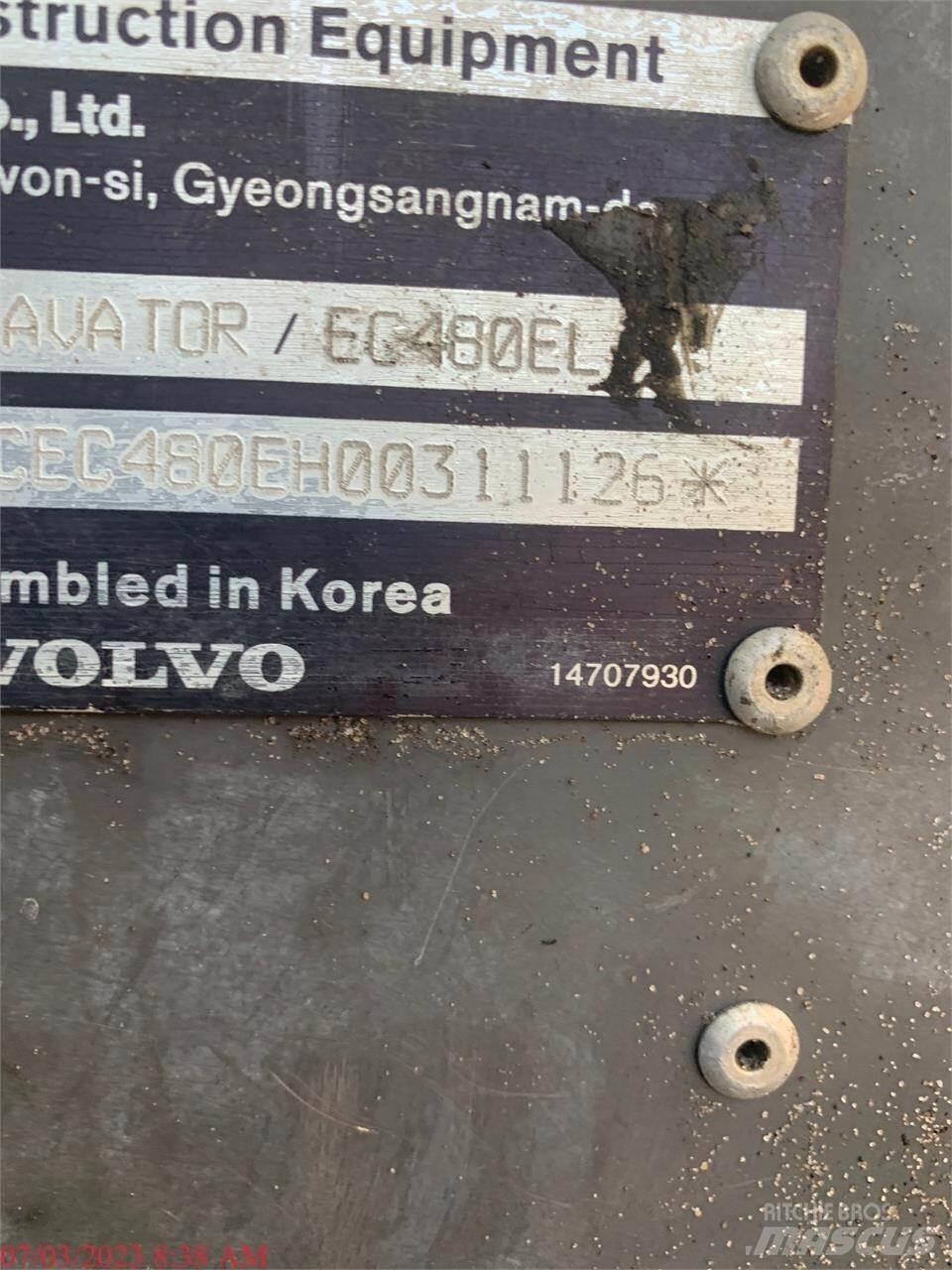 Volvo EC480EL 대형 굴삭기 29톤 이상