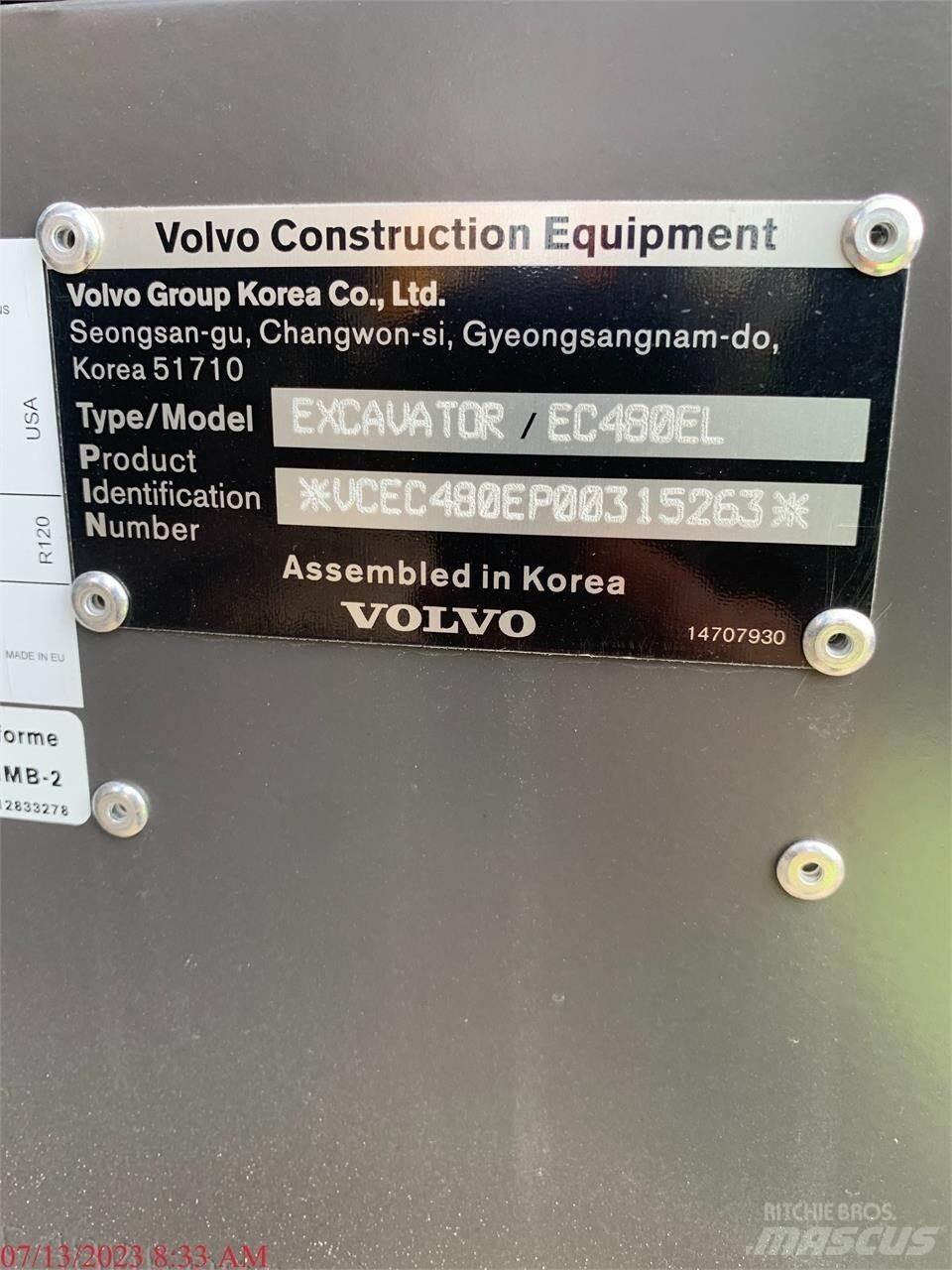 Volvo EC480EL 대형 굴삭기 29톤 이상