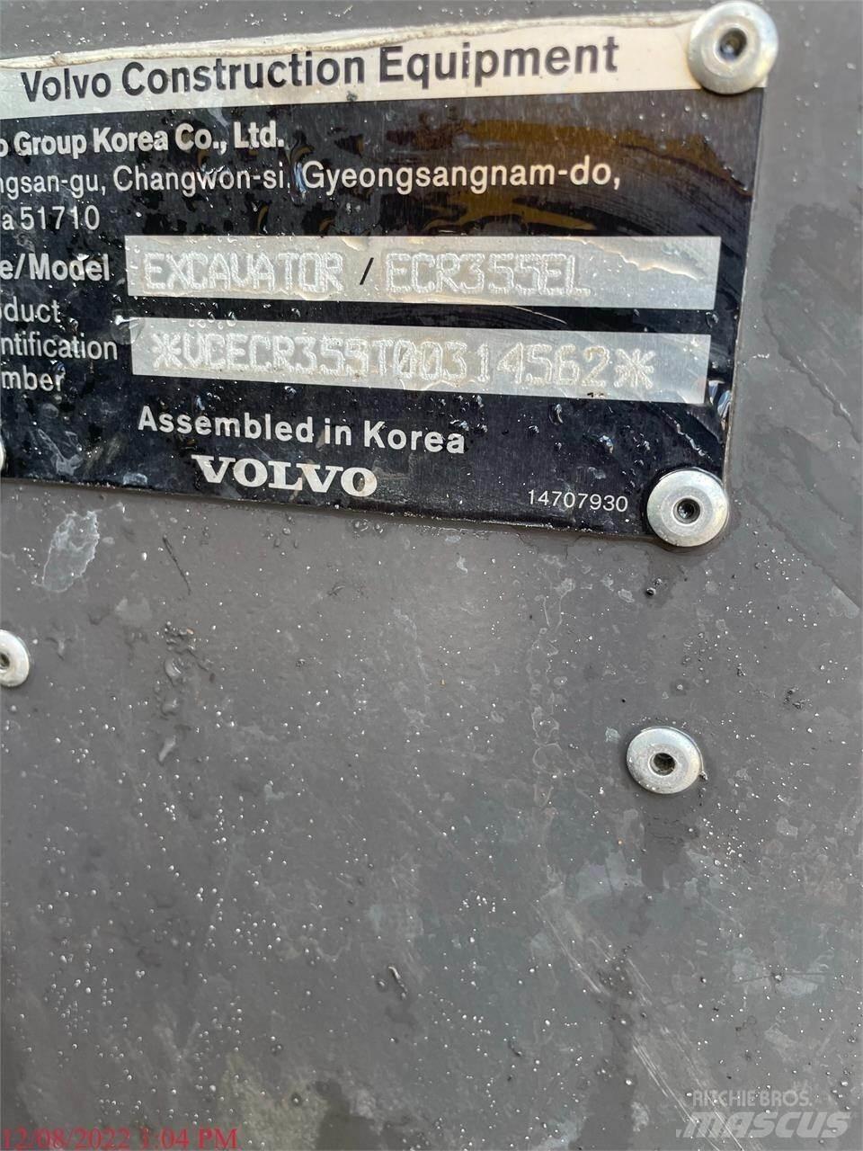 Volvo ECR355EL 대형 굴삭기 29톤 이상