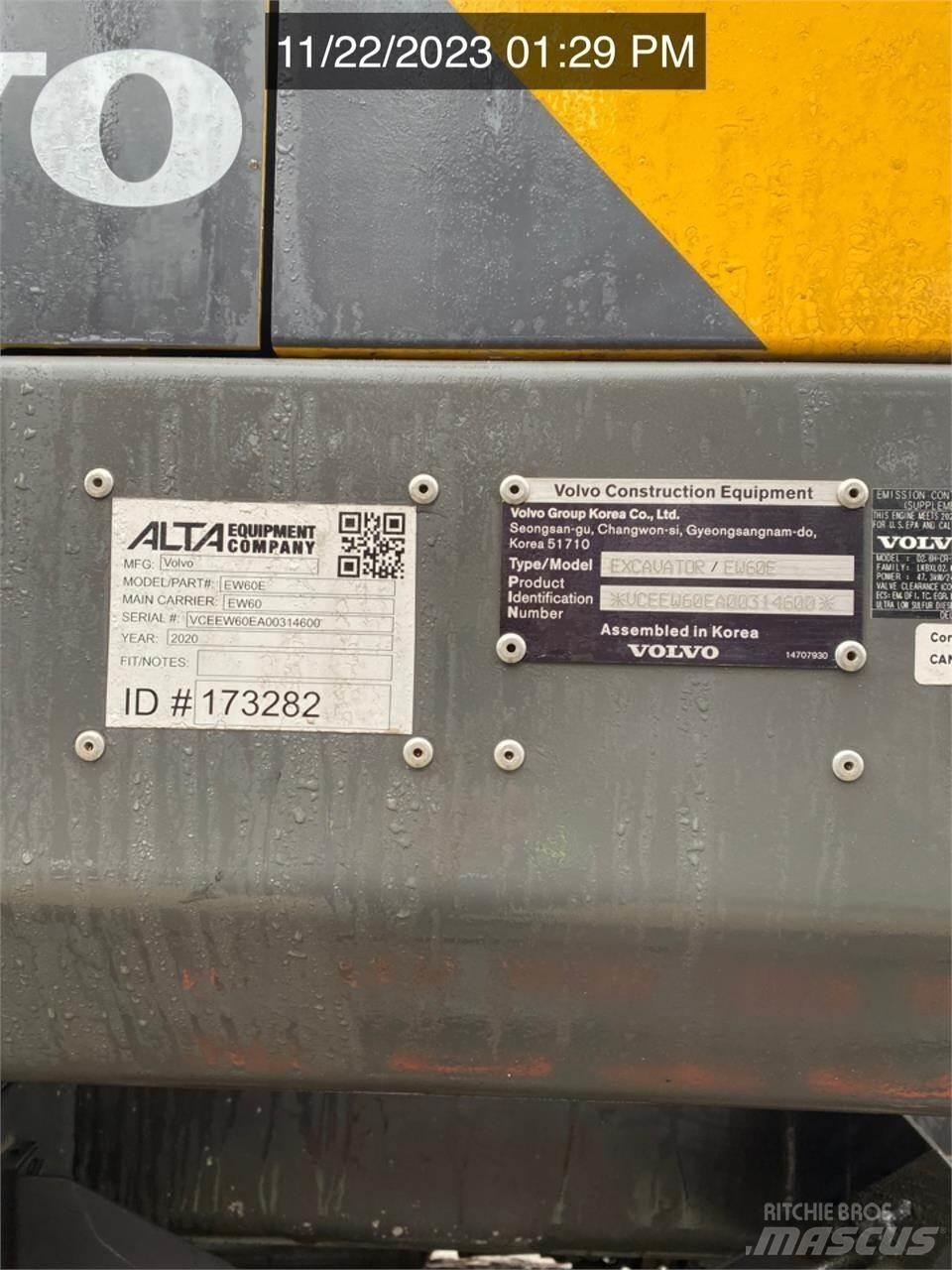 Volvo EW60E  휠 굴삭기