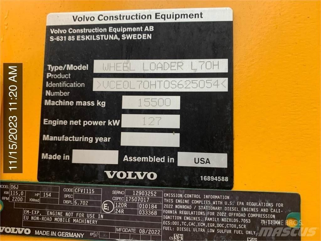 Volvo L70H  휠로우더