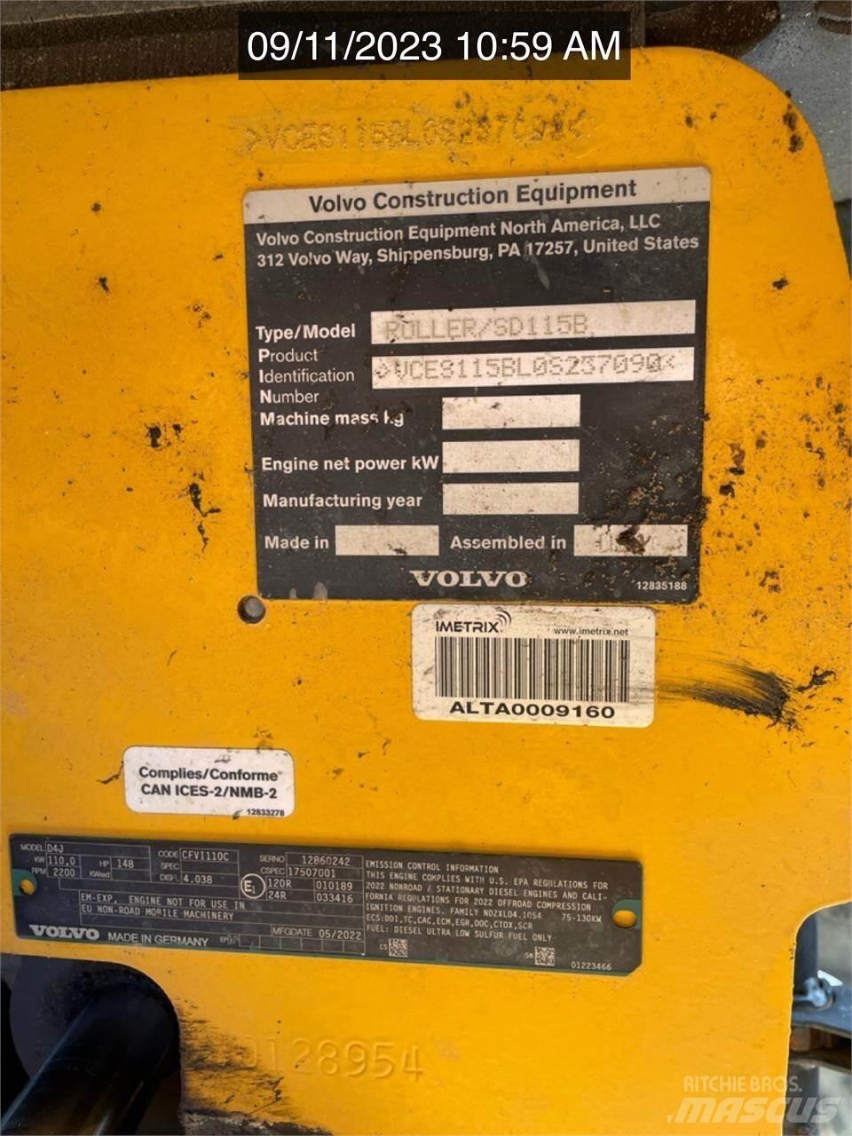 Volvo SD115B 트윈 드럼 롤러