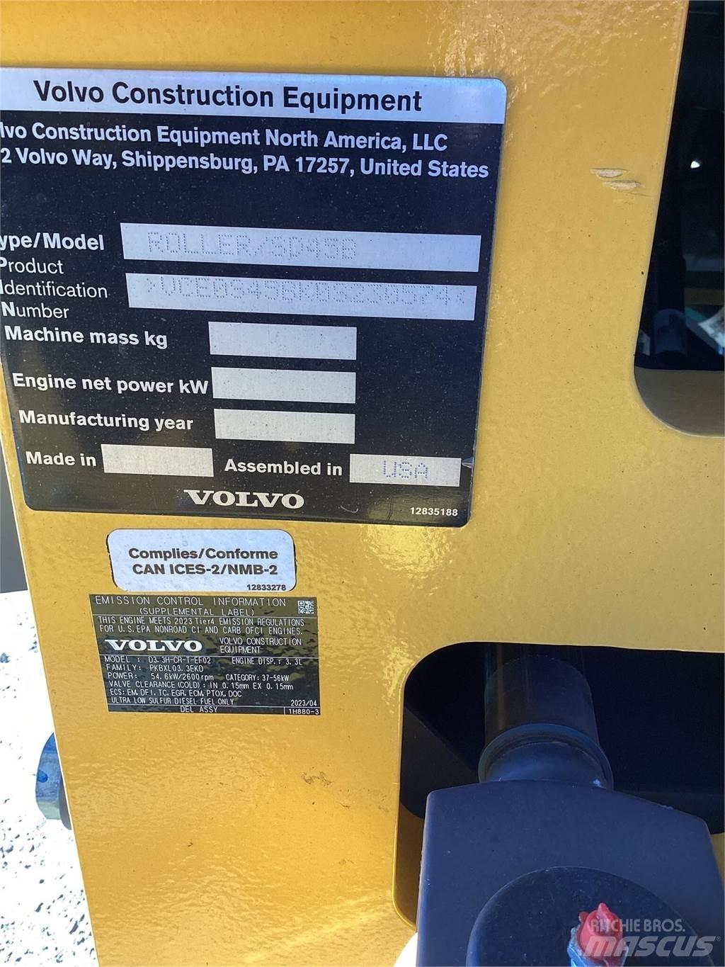 Volvo SD45B 트윈 드럼 롤러