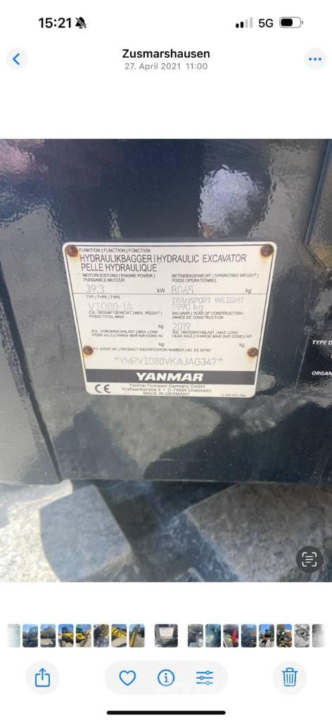 Yanmar VIO80-1A 소형 굴삭기 7톤 미만