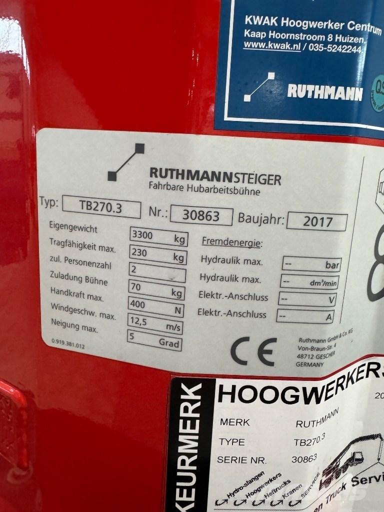 Ruthmann TB 270 트럭 탑재 고소작업대
