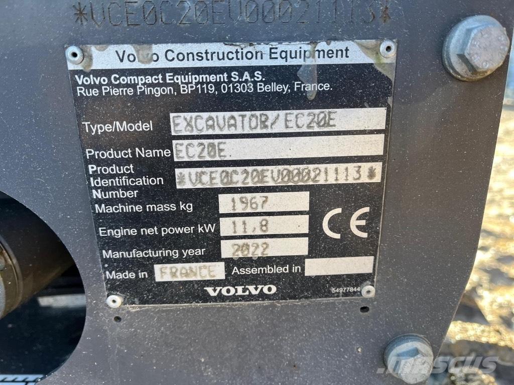 Volvo EC 20 E 소형 굴삭기 7톤 미만