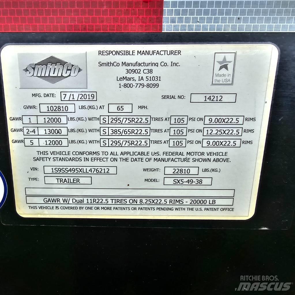 SmithCo SX5-49-38 티퍼 트레일러