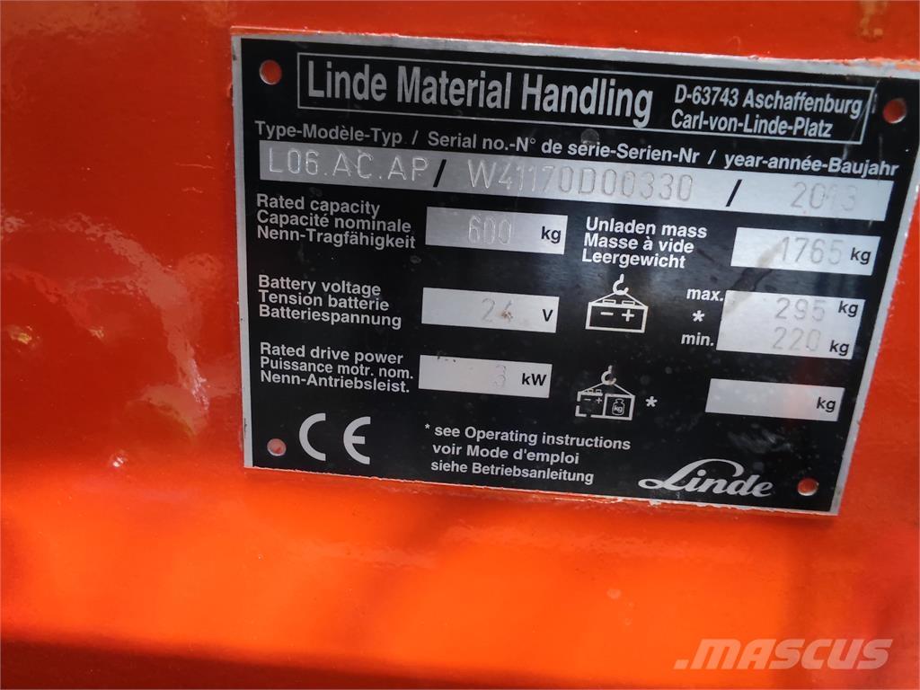 Linde L06 AC AP 보행식 리치 지게차