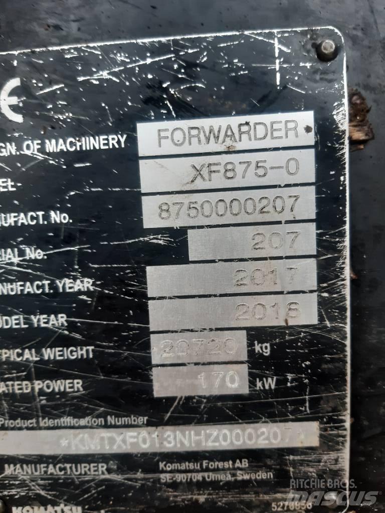 Komatsu 875 원목 포워더