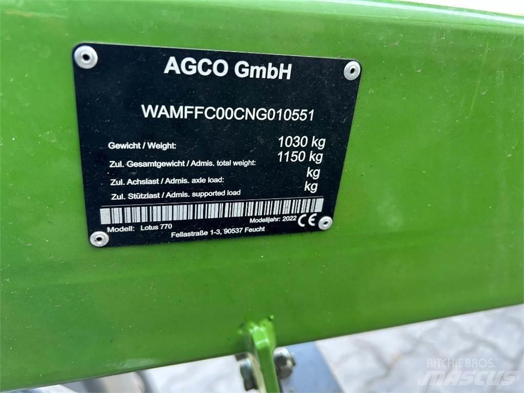 Fendt Lotus 770 갈퀴 및 테더