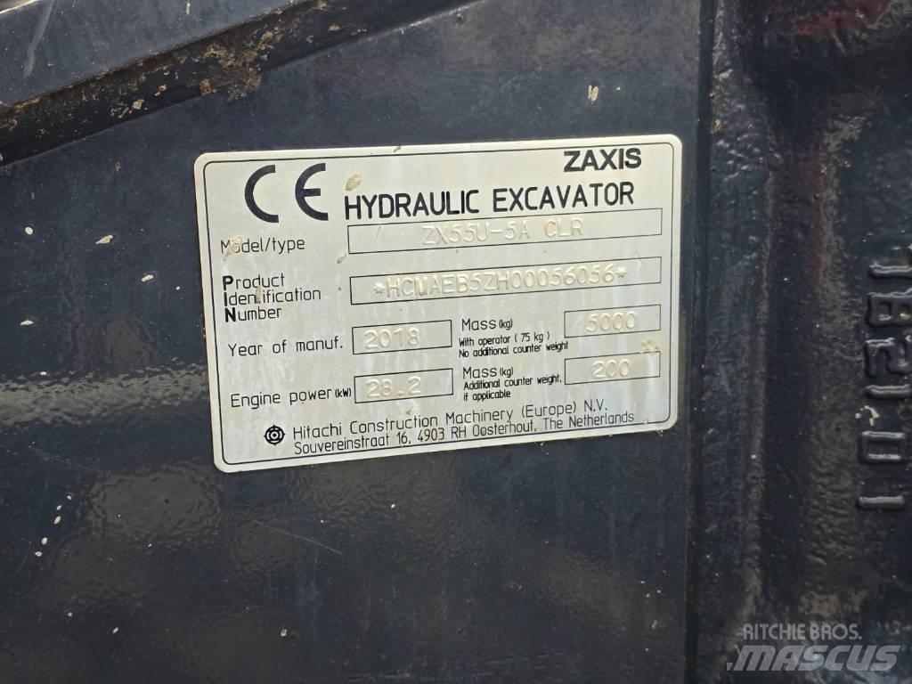 Hitachi ZX55U-5A CLR 소형 굴삭기 7톤 미만