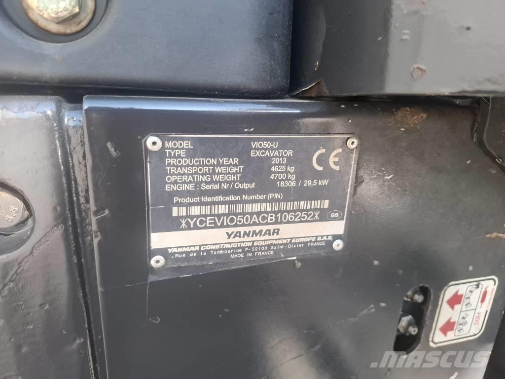 Yanmar Vio 50 U 소형 굴삭기 7톤 미만