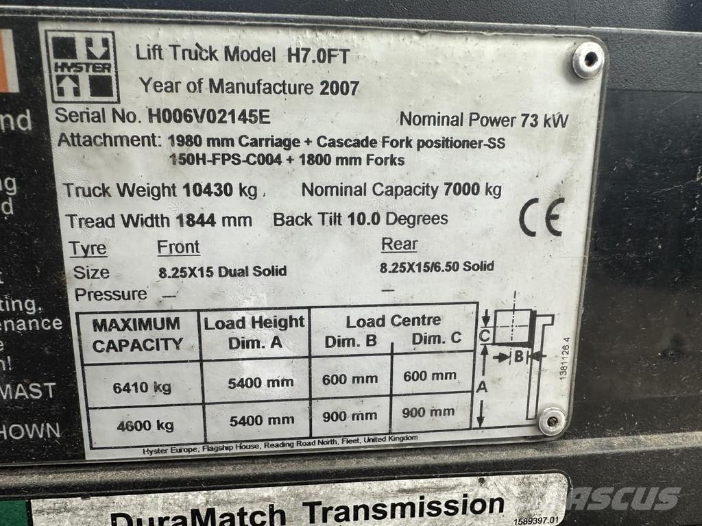 Hyster H7.0FT LPG 지게차