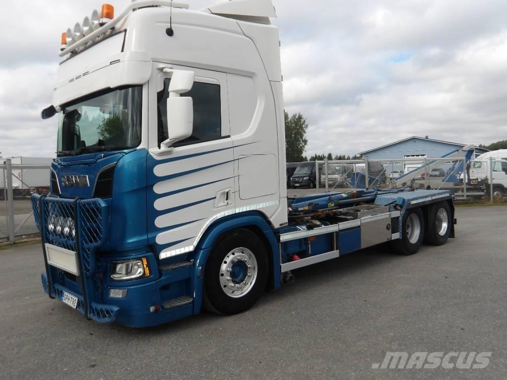 Scania R580 6x2 훅 리프트 트럭
