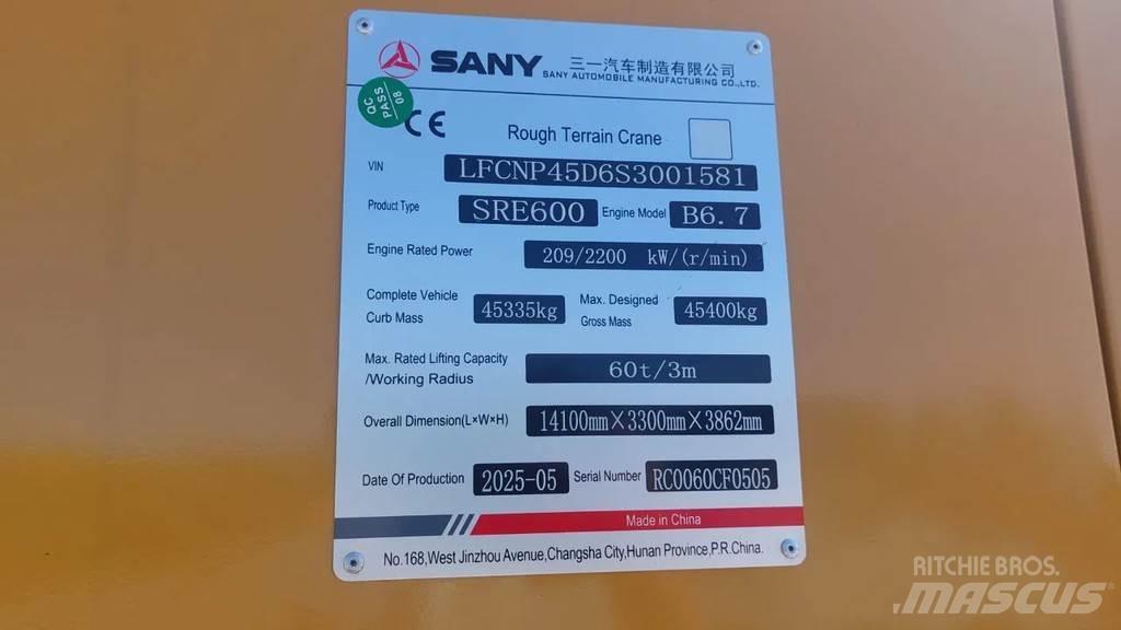 Sany SRE600 R/T 크레인