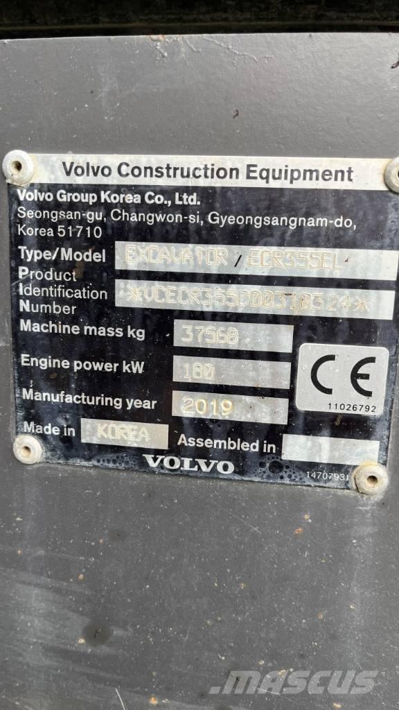 Volvo ECR355EL 대형 굴삭기 29톤 이상