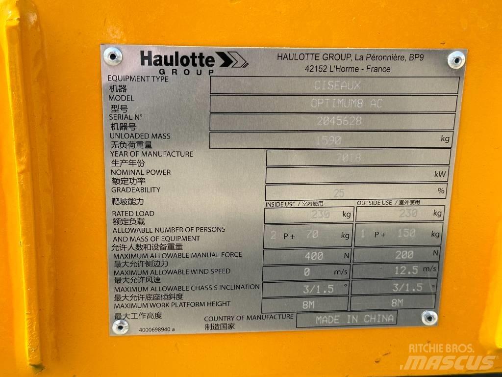 Haulotte OPTIMUM 8 가위형 리프트