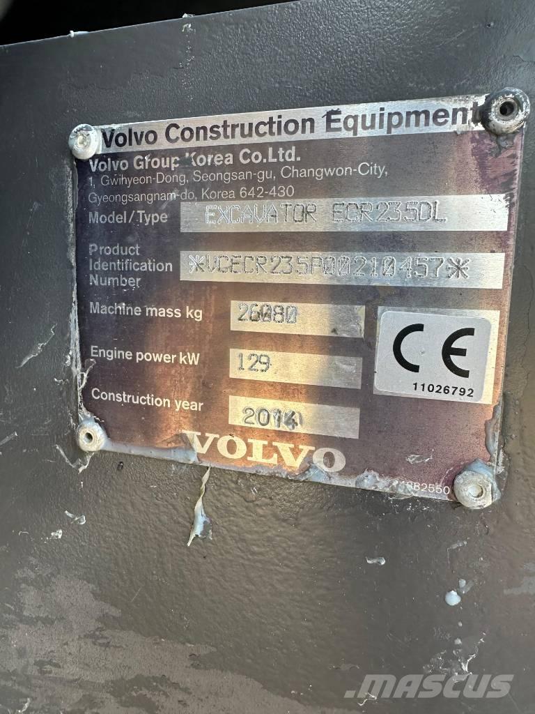 Volvo ERC235DL 대형 굴삭기 29톤 이상