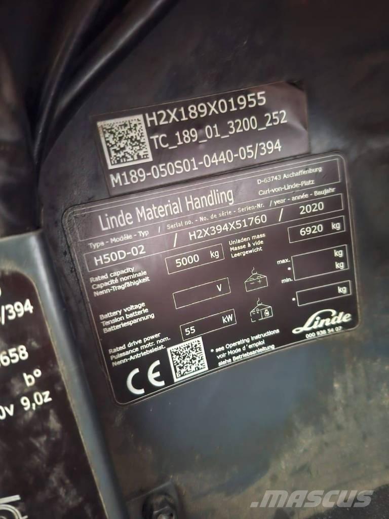 Linde H50D-02 디젤 지게차