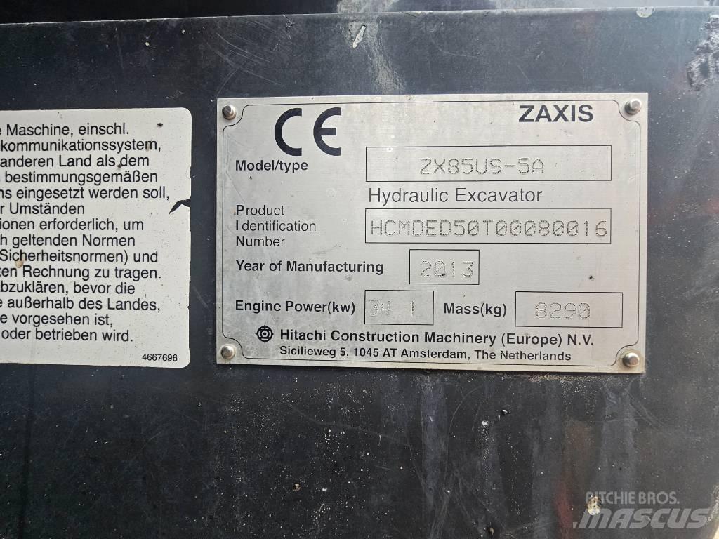 Hitachi ZX 85 US-5 A 중형굴삭기 7톤-28톤