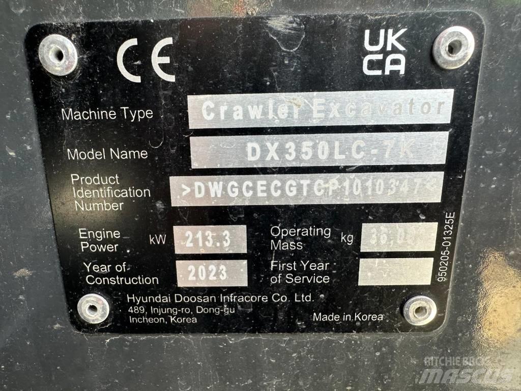 Doosan DX 350 NLC-7 대형 굴삭기 29톤 이상