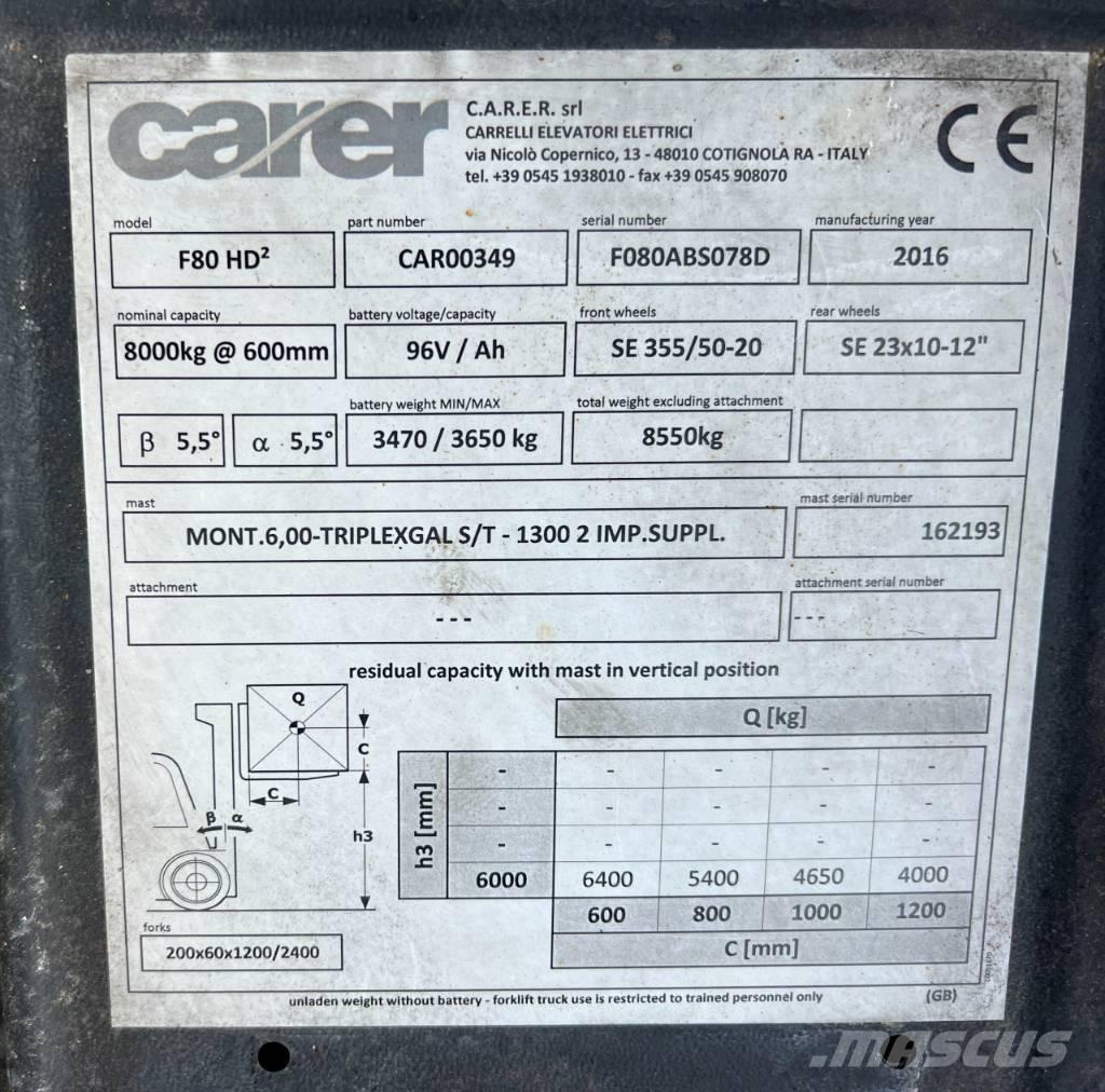 Carer F80 전동 지게차