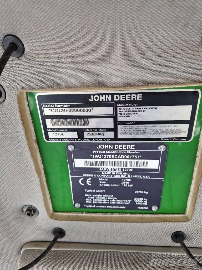 John Deere 1270E 원목 하베스터