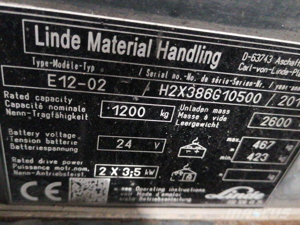 Linde E12-02 전동 지게차