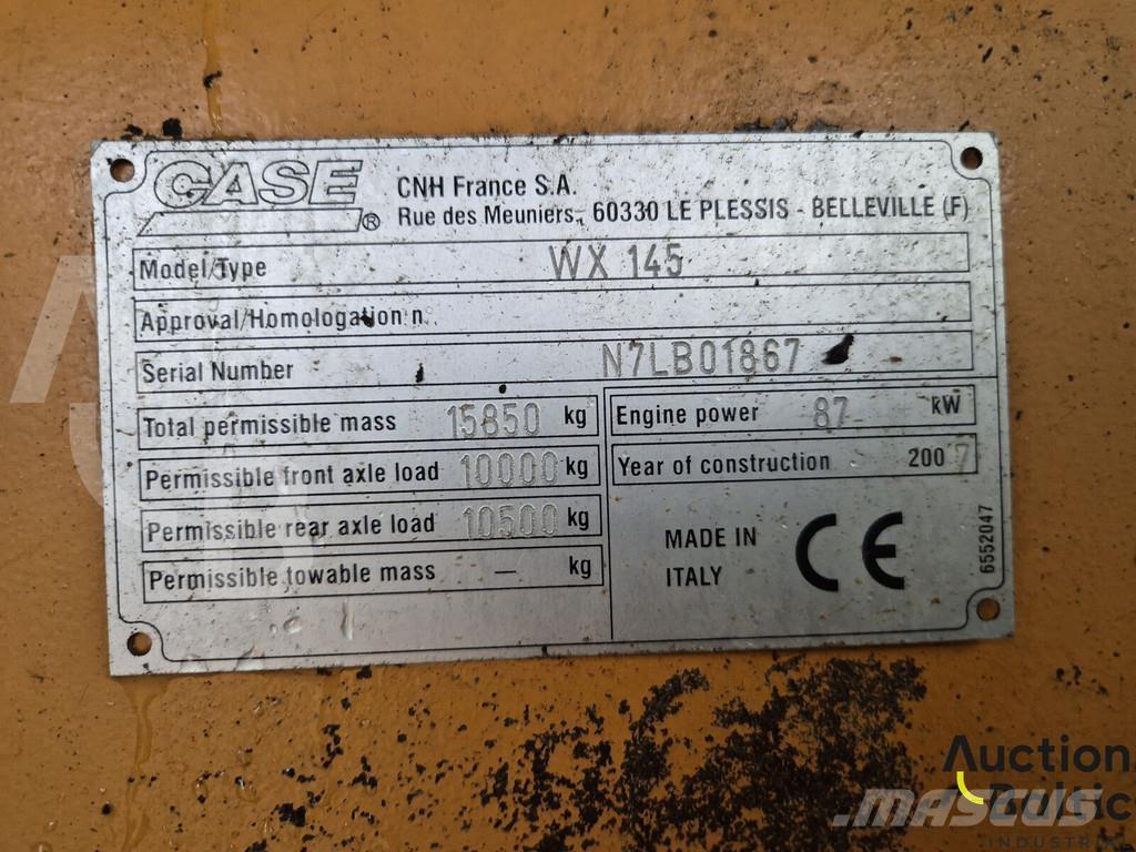 CASE WX 145  휠 굴삭기