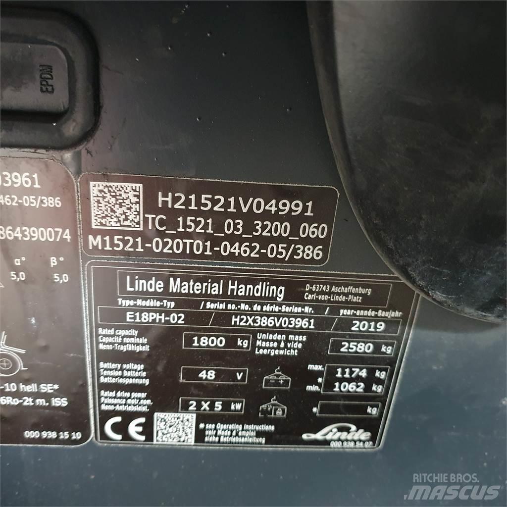 Linde E18PH 전동 지게차
