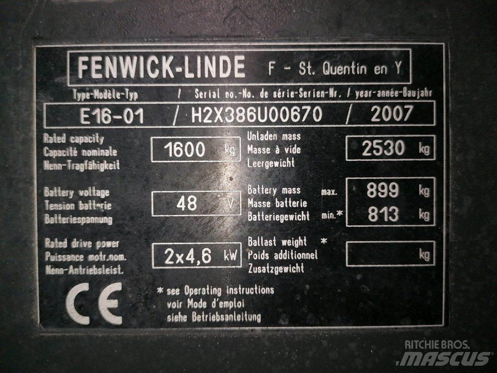 Linde E16-01 전동 지게차