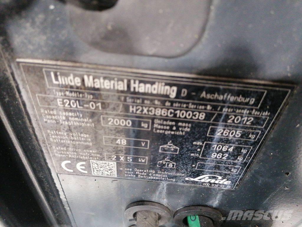 Linde E20L-01 전동 지게차