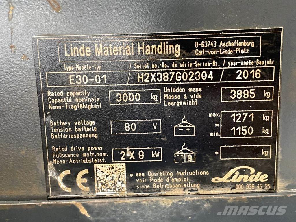 Linde E30-01 전동 지게차