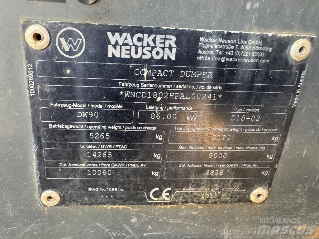 Wacker Neuson DW 90 건설현장 덤프트럭