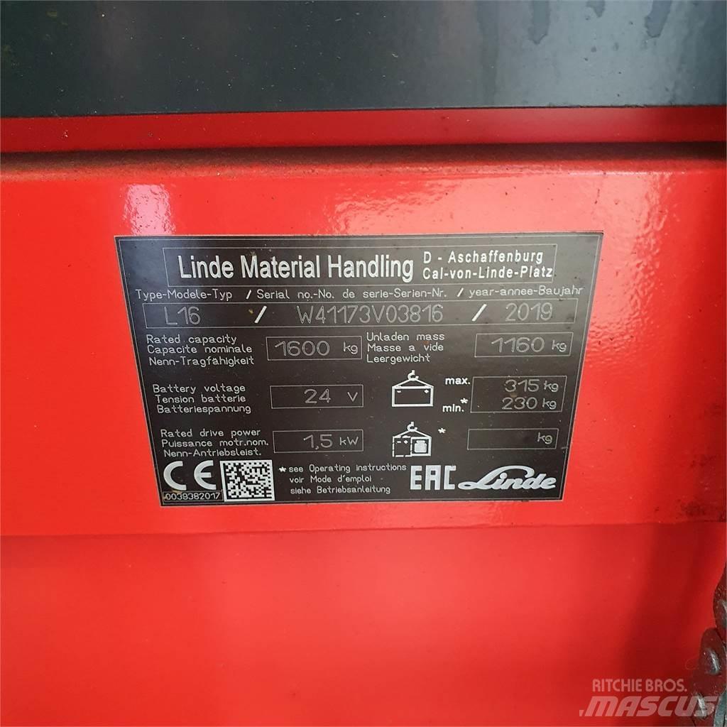 Linde L16i 포크리프트